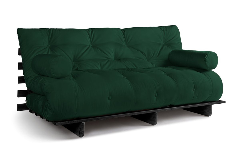 Sofa rozkładana 180x200 - Slim Comfort Black - Pascall Futon Butelkowa Zieleń