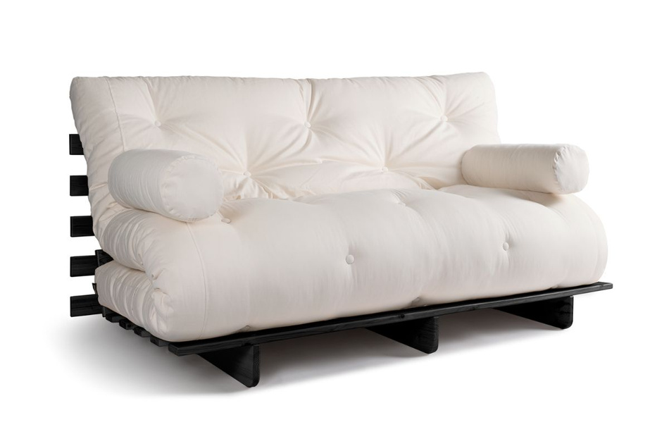 Sofa rozkładana 160x200 - Slim Exclusive Black - Pascall Futon Ecru