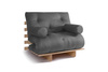 Sofa rozkładana 90x200 - Slim Exclusive Classic - Pascall Futon Szary