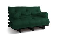 Sofa rozkładana 140x200 - Slim Comfort Black - Pascall Futon Butelkowa Zieleń