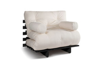 Sofa rozkładana 90x200 - Slim Comfort Black - Pascall Futon Ecru