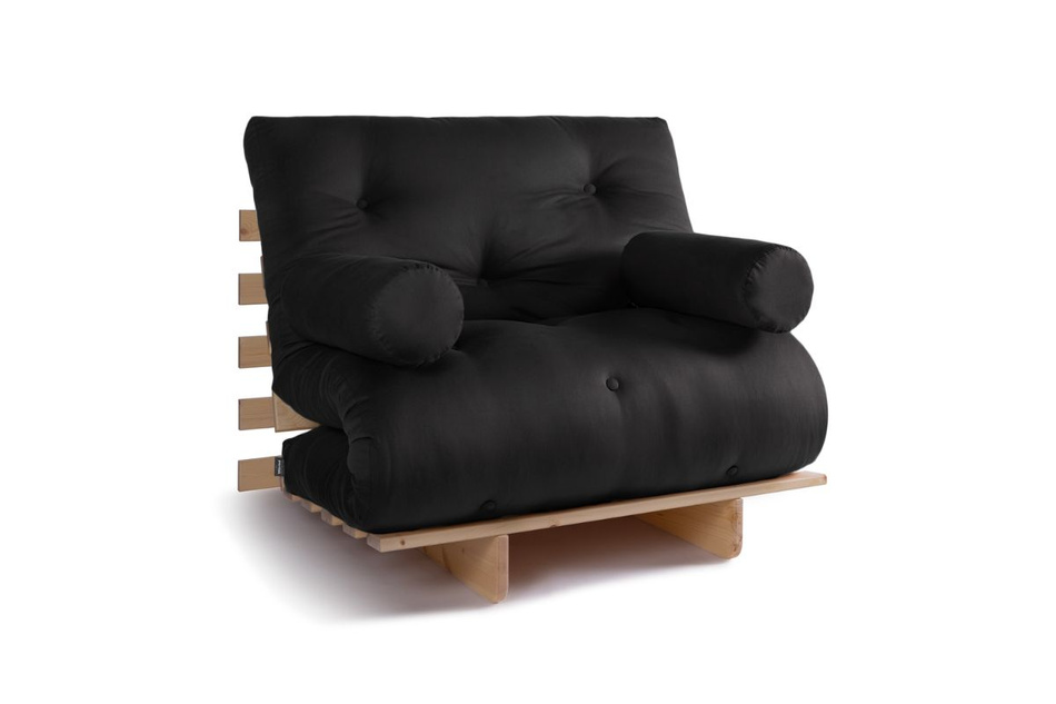 Sofa rozkładana 90x200 - Slim Exclusive Classic - Pascall Futon Czarny