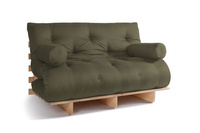 Sofa rozkładana 140x200 - Slim Basic Classic - Pascall Futon Khaki