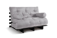 Sofa rozkładana 120x200 - Slim Exclusive Black - Pascall Futon Gołębi Popiel