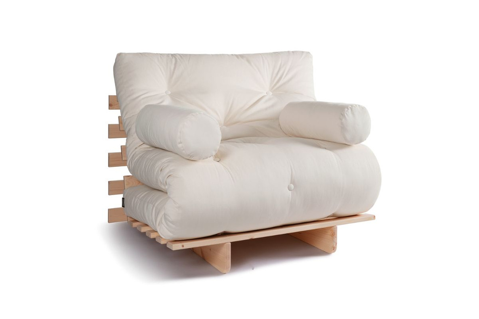 Sofa rozkładana 90x200 - Slim Exclusive Classic - Pascall Futon Ecru