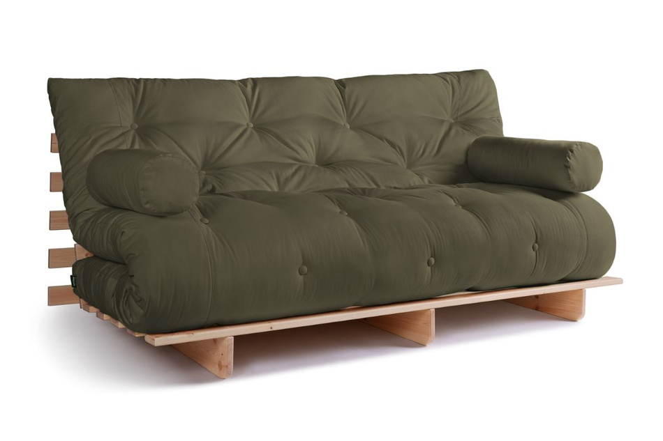 Sofa rozkładana 180x200 - Slim Exclusive Classic - Pascall Futon Khaki