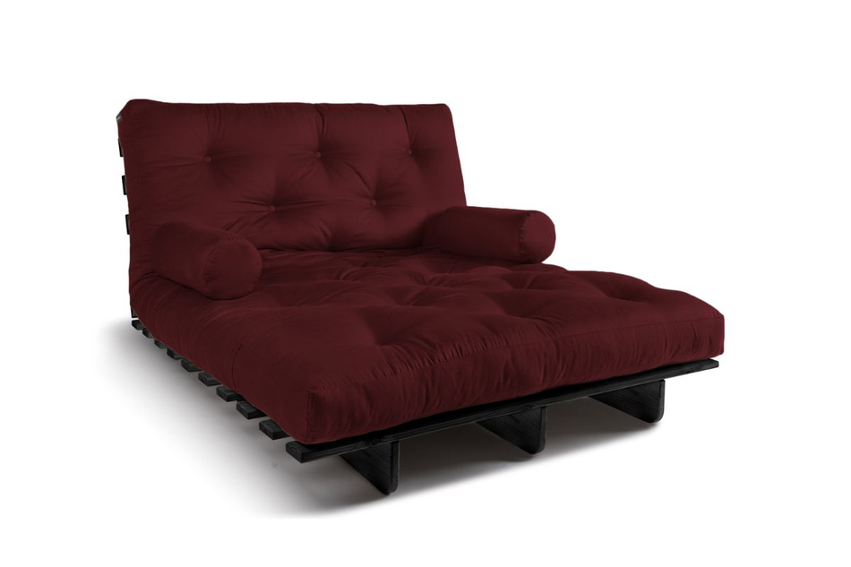 Sofa rozkładana 120x200 - Slim Basic Black - Pascall Futon Bordowy
