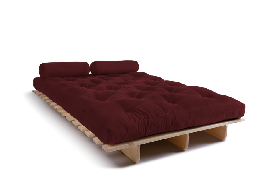 Sofa rozkładana 120x200 - Slim Exclusive Classic - Pascall Futon Bordowy