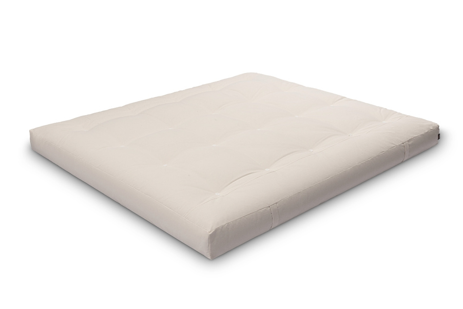 Materac 180x200 naturalny z wełną, lateksem i 2x kokosem - Futon Pascall Comfort Wool Hard Ecru