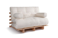 Sofa rozkładana 120x200 - Slim Basic Classic - Pascall Futon Ecru
