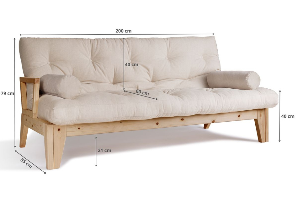 Sofa rozkładana 200 cm - Sakura - Pascall Futon Len