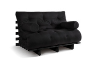 Sofa rozkładana 120x200 - Slim Comfort Black - Pascall Futon Czarny