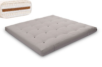 Materac 200x200 naturalny z wełną, kokosem i 2x lateks - Futon Pascall Comfort Wool Szary
