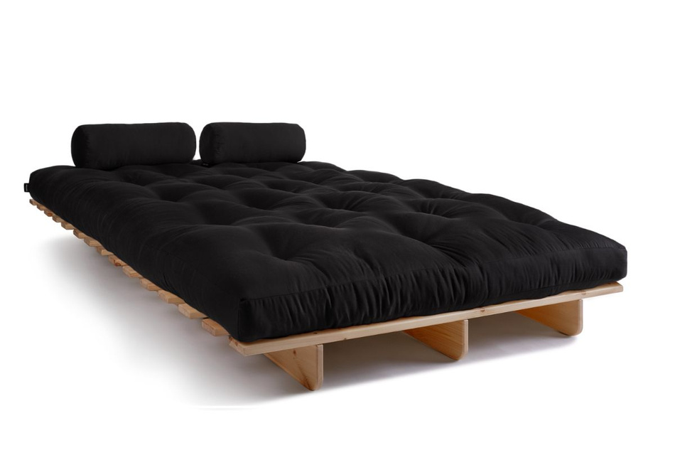 Sofa rozkładana 140x200 - Slim Exclusive Classic - Pascall Futon Czarny
