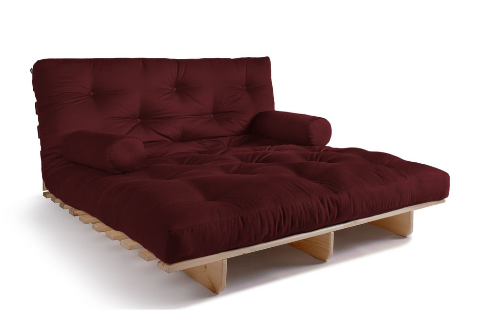 Sofa rozkładana 140x200 - Slim Exclusive Classic - Pascall Futon Bordowy