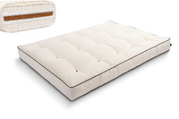 Materac 120x200 naturalny z wełną, kokosem i 2x lateks - Futon Pascall Comfort Wool Kedro Ecru