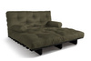 Sofa rozkładana 140x200 - Slim Basic Black - Pascall Futon Khaki