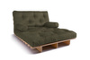 Sofa rozkładana 120x200 - Slim Exclusive Classic - Pascall Futon Khaki