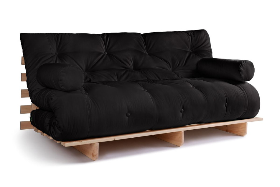 Sofa rozkładana 180x200 - Slim Exclusive Classic - Pascall Futon Czarny