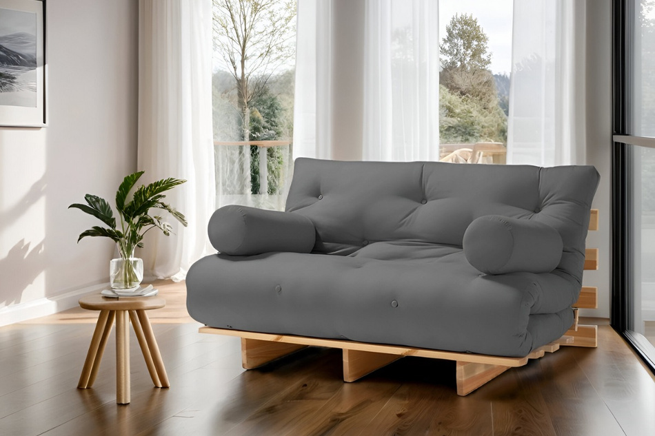 Sofa rozkładana 160x200 - Slim Exclusive Black - Pascall Futon Granatowy