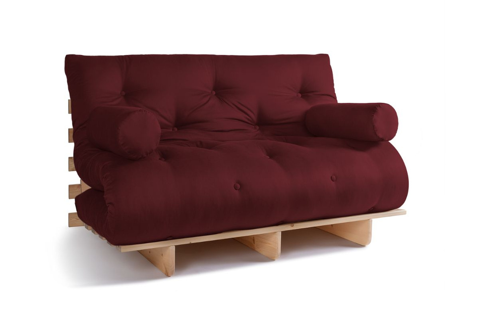 Sofa rozkładana 140x200 - Slim Exclusive Classic - Pascall Futon Bordowy