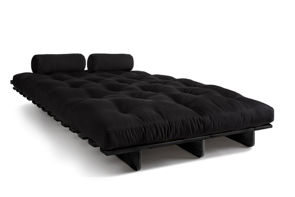 Sofa rozkładana 140x200 - Slim Comfort Black - Pascall Futon Czarny
