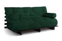 Sofa rozkładana 180x200 - Slim Exclusive Black - Pascall Futon Butelkowa Zieleń