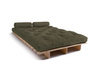 Sofa rozkładana 120x200 - Slim Exclusive Classic - Pascall Futon Khaki
