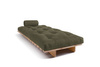 Sofa rozkładana 90x200 - Slim Exclusive Classic - Pascall Futon Khaki