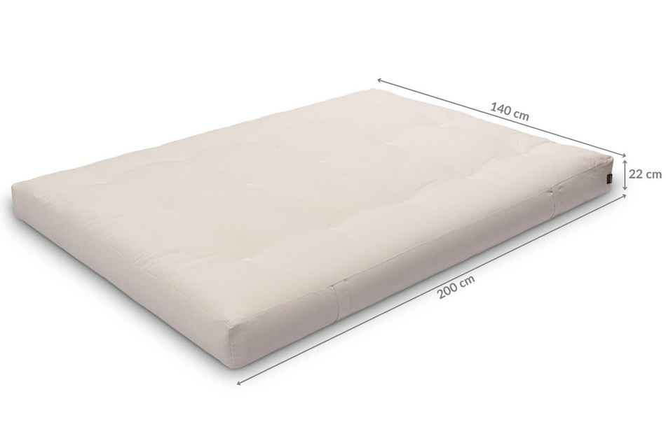 Materac 140x200 naturalny z lateksem - Futon Pascall Comfort Trio Latex Wool Szary