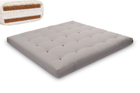Materac 200x200 naturalny z wełną, lateksem i 2x kokosem - Futon Pascall Comfort Wool Hard Szary