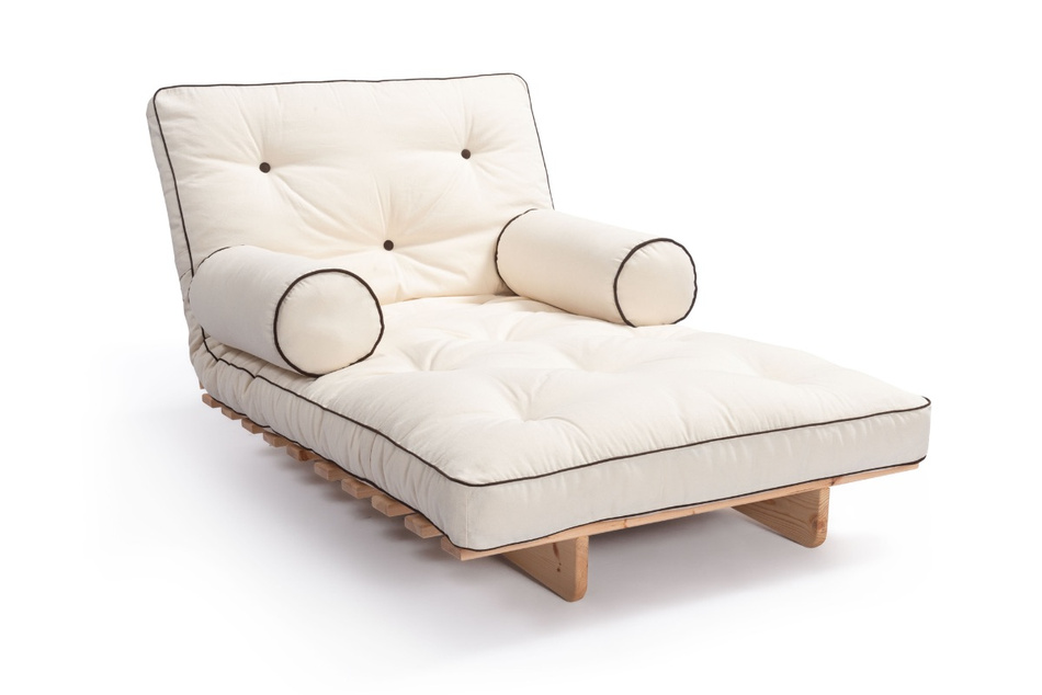 Sofa rozkładana 90x200 - Slim Exclusive Kedro Classic  - Pascall Futon Ecru