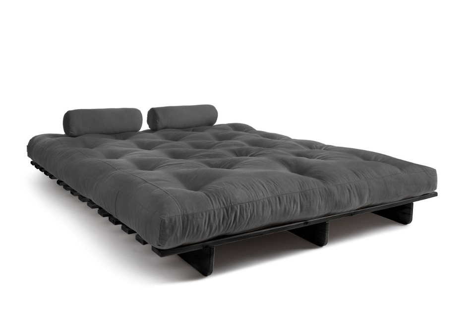 Sofa rozkładana 160x200 - Slim Exclusive Black - Pascall Futon Szary