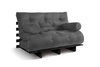 Sofa rozkładana 120x200 - Slim Basic Black - Pascall Futon Szary