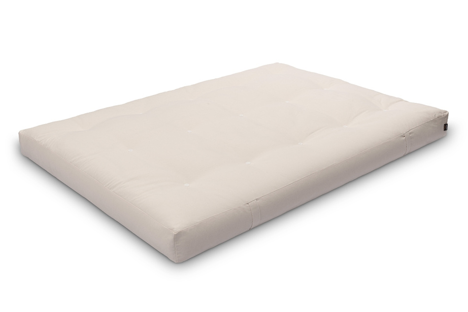 Materac 140x200 naturalny z wełną, lateksem i 2x kokosem - Futon Pascall Comfort Wool Hard Ecru