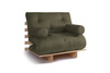 Sofa rozkładana 90x200 - Slim Exclusive Classic - Pascall Futon Khaki
