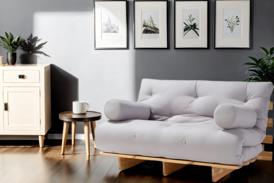 Sofa rozkładana 160x200 - Slim Comfort Black - Pascall Futon Ceglany