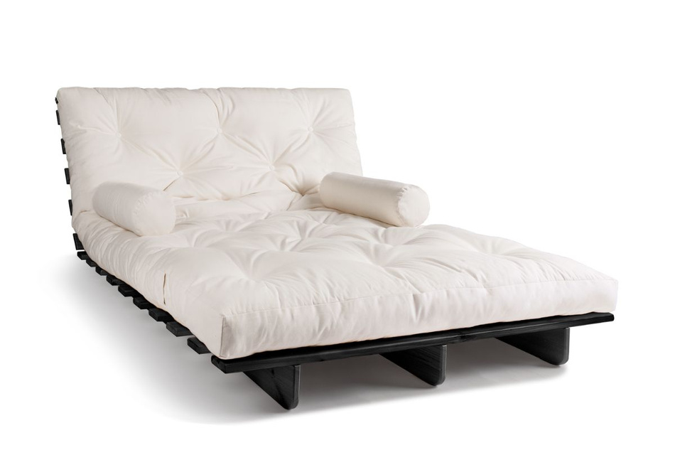 Sofa rozkładana 140x200 - Slim Comfort Black - Pascall Futon Ecru