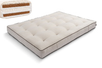 Materac 200x200 naturalny z wełną, lateksem i 2x kokosem - Futon Pascall Comfort Wool Hard Kedro Len