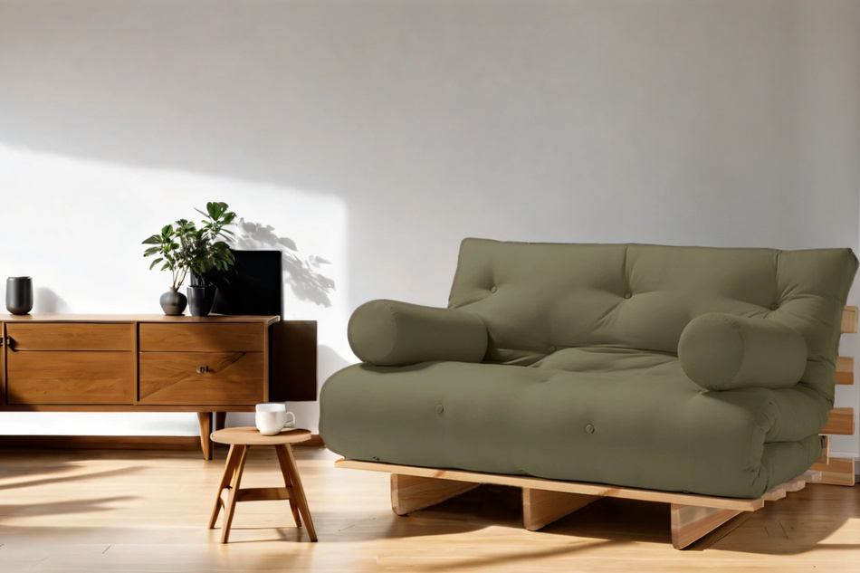 Sofa rozkładana 180x200 - Slim Comfort Black - Pascall Futon Ceglany