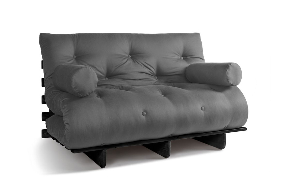 Sofa rozkładana 140x200 - Slim Basic Black - Pascall Futon Szary
