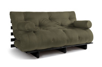 Sofa rozkładana 160x200 - Slim Comfort Black - Pascall Futon Khaki