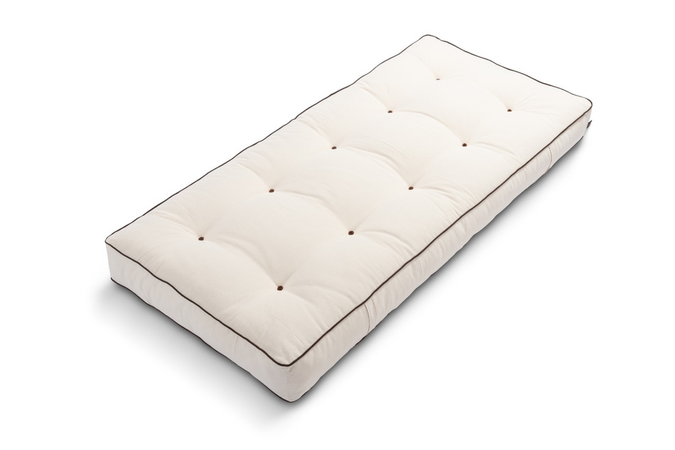 Materac 90x200 naturalny z wełną, lateksem i 2x kokosem - Futon Pascall Comfort Wool Hard Kedro Ecru