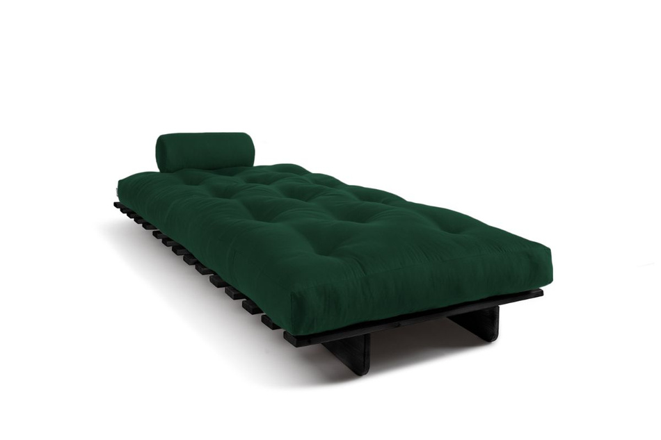 Sofa rozkładana 90x200 - Slim Basic Black - Pascall Futon Butelkowa Zieleń