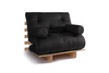Sofa rozkładana 90x200 - Slim Exclusive Classic - Pascall Futon Czarny
