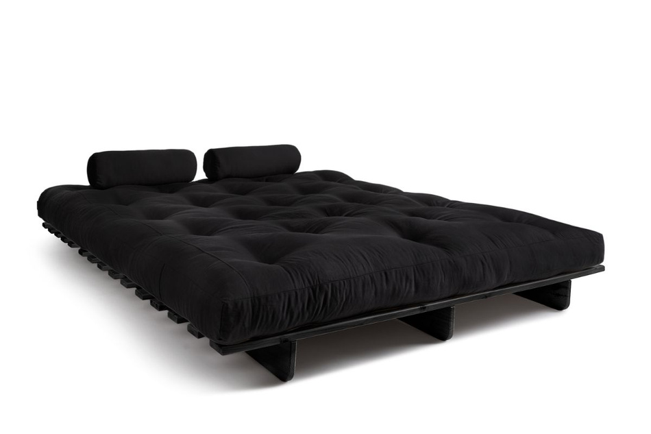 Sofa rozkładana 160x200 - Slim Exclusive Black - Pascall Futon Czarny