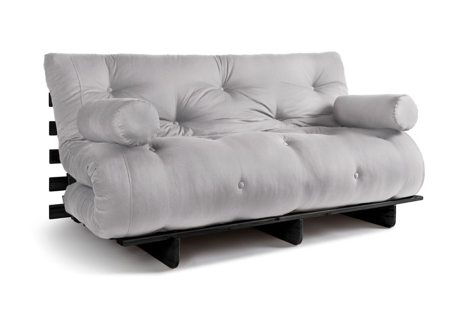 Sofa rozkładana 160x200 - Slim Comfort Black - Pascall Futon Gołębi Popiel