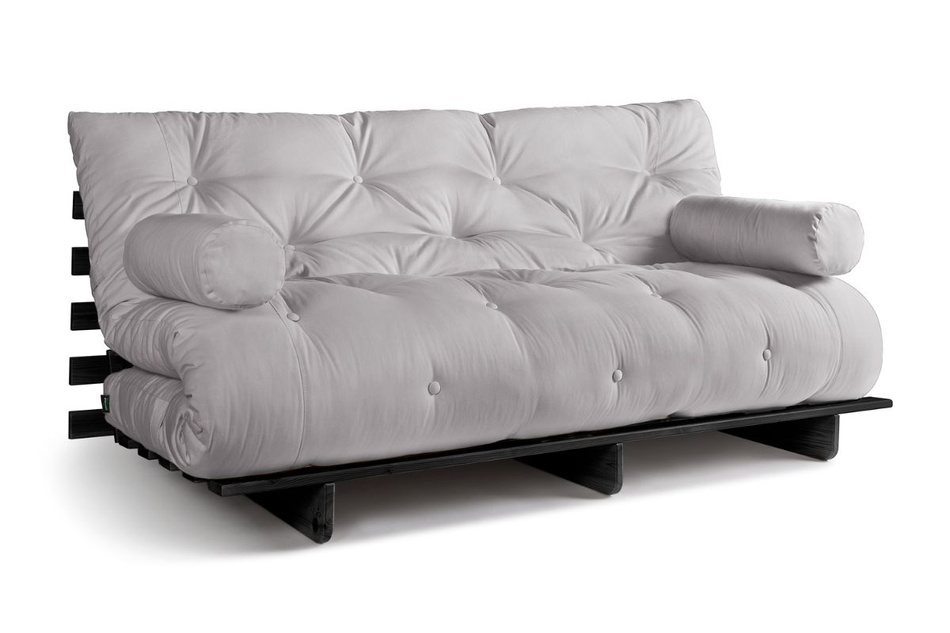 Sofa rozkładana 180x200 - Slim Exclusive Black - Pascall Futon Gołębi Popiel