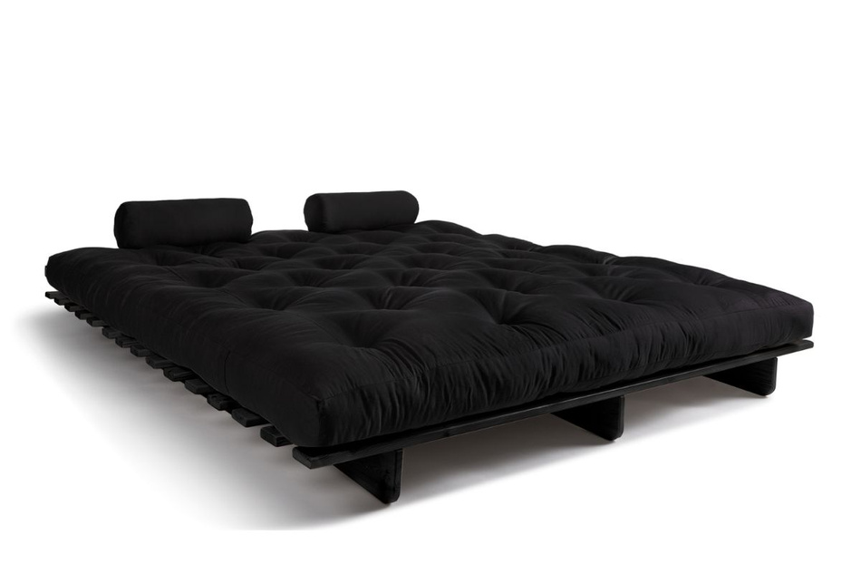 Sofa rozkładana 180x200 - Slim Comfort Black - Pascall Futon Czarny
