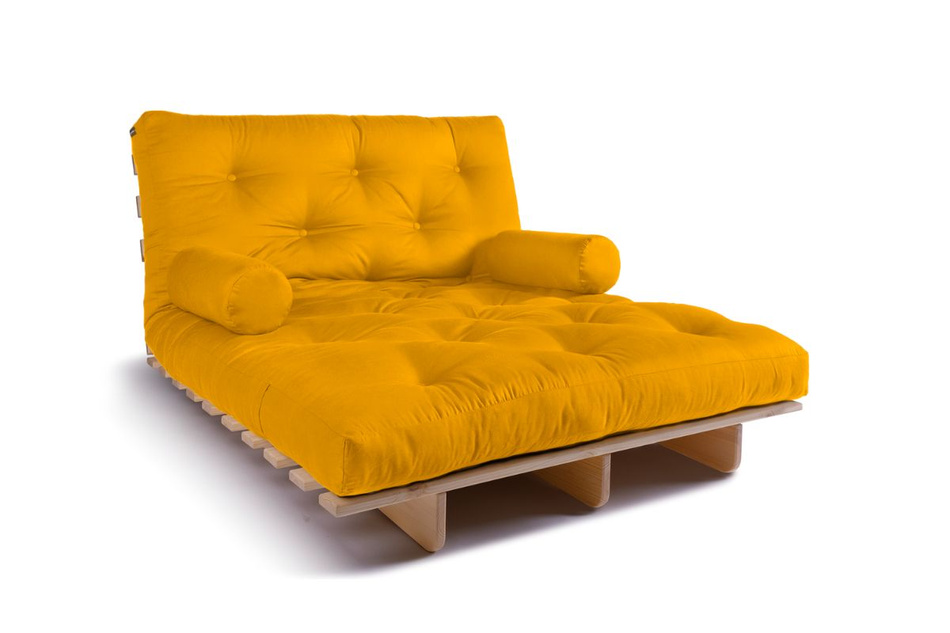 Sofa rozkładana 120x200 - Slim Exclusive Classic - Pascall Futon Miodowy